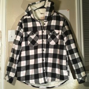 Black And White Flannel Sweater with pockets
